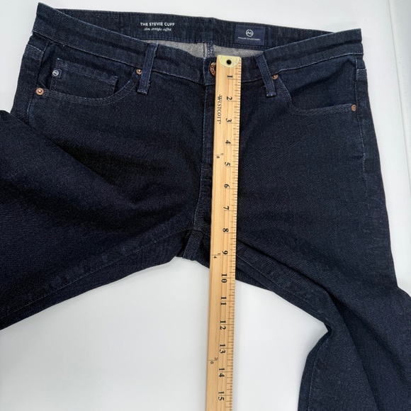 AG Adriano Goldschmied Jeans Women 28 Blue Stevie Cuff Slim Straight Denim - Picture 12 of 15